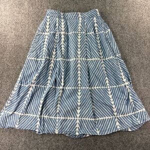 Marimekko x Uniqlo Midi Skirt Women XS (24-25in Elastic Waist) Blue 100% Cotton